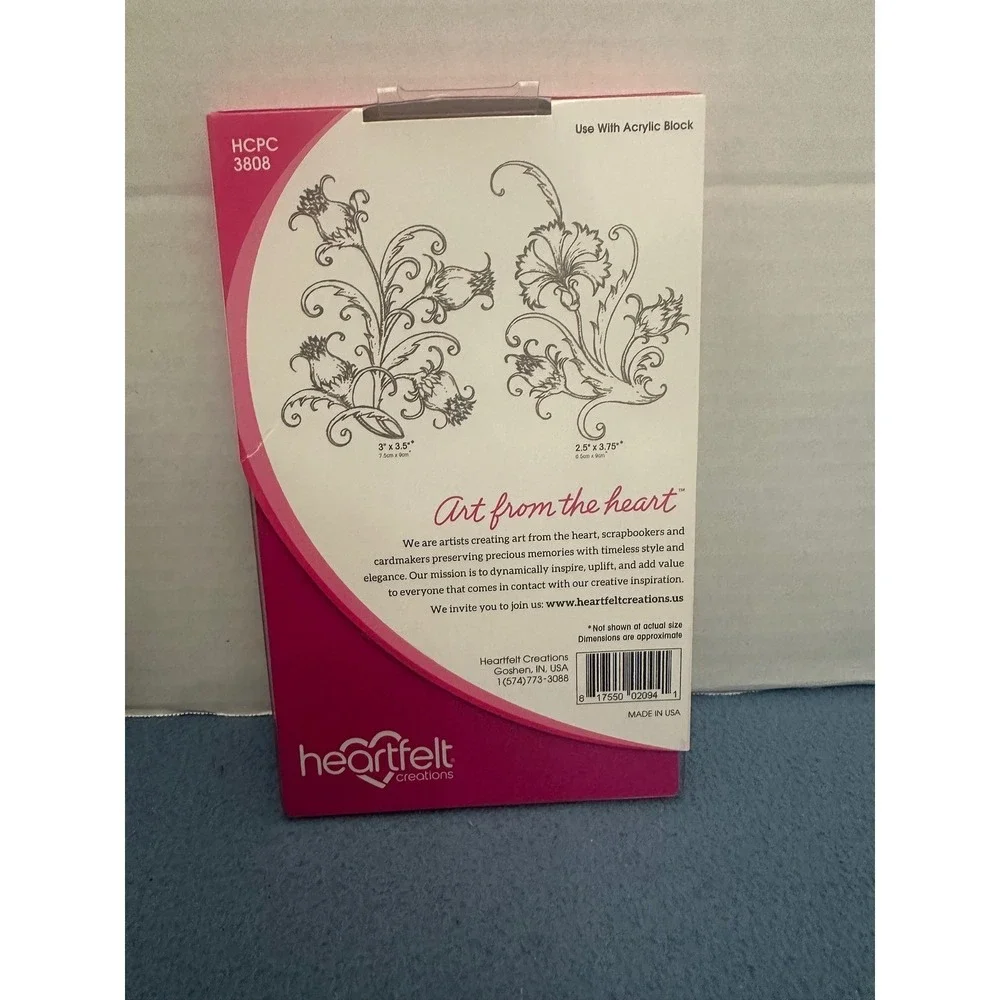 Heartfelt Creations Fanciful Carnation Cling Stamp HCPC-3808 & Die HCD1-7166 Set